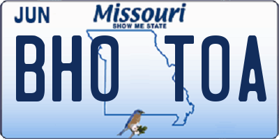 MO license plate BH0T0A