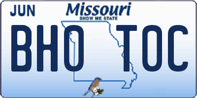 MO license plate BH0T0C
