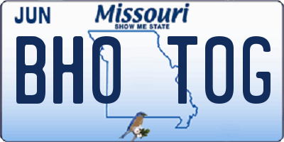 MO license plate BH0T0G
