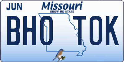 MO license plate BH0T0K