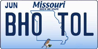 MO license plate BH0T0L