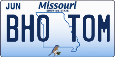 MO license plate BH0T0M