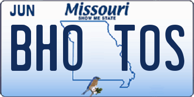 MO license plate BH0T0S
