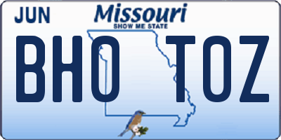 MO license plate BH0T0Z
