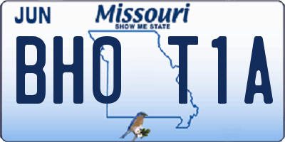 MO license plate BH0T1A