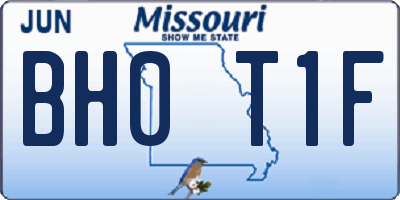 MO license plate BH0T1F