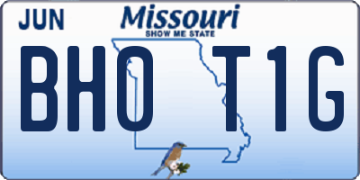 MO license plate BH0T1G