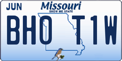 MO license plate BH0T1W