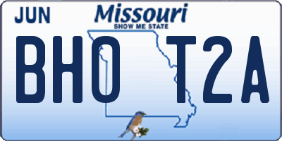 MO license plate BH0T2A