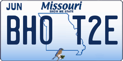 MO license plate BH0T2E