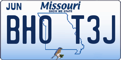 MO license plate BH0T3J