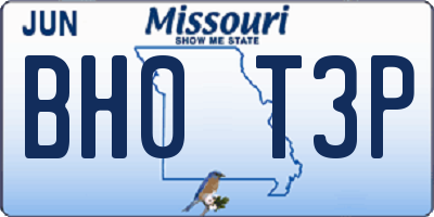 MO license plate BH0T3P