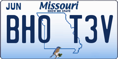 MO license plate BH0T3V