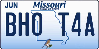 MO license plate BH0T4A