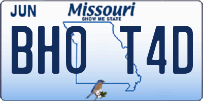 MO license plate BH0T4D