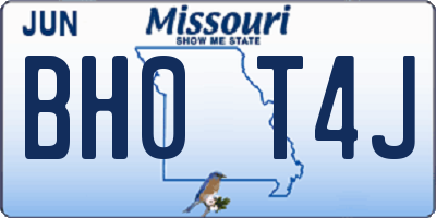 MO license plate BH0T4J