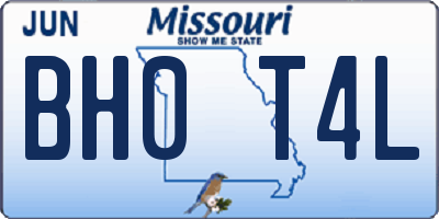 MO license plate BH0T4L