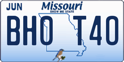 MO license plate BH0T4O
