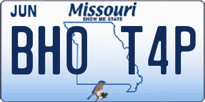 MO license plate BH0T4P