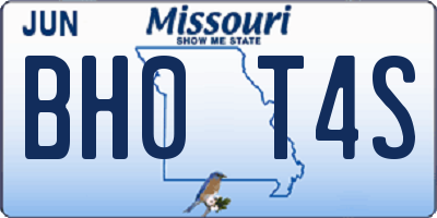 MO license plate BH0T4S