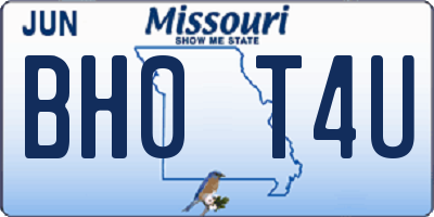 MO license plate BH0T4U
