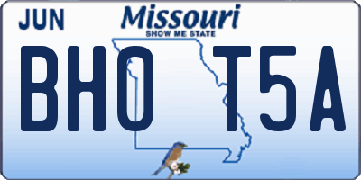 MO license plate BH0T5A
