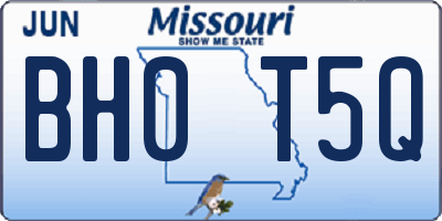 MO license plate BH0T5Q