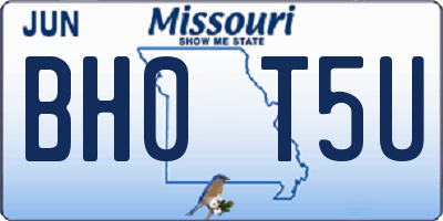 MO license plate BH0T5U