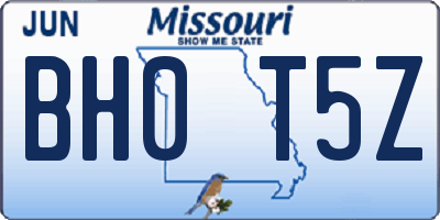 MO license plate BH0T5Z