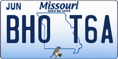 MO license plate BH0T6A