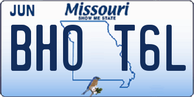 MO license plate BH0T6L