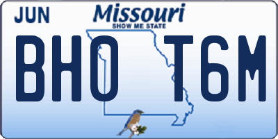 MO license plate BH0T6M