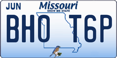 MO license plate BH0T6P