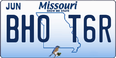 MO license plate BH0T6R