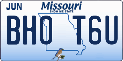 MO license plate BH0T6U