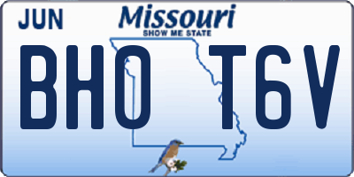 MO license plate BH0T6V