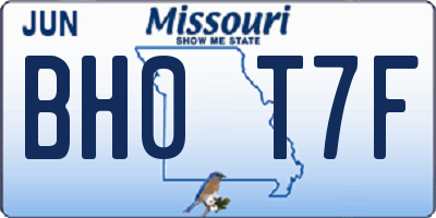 MO license plate BH0T7F