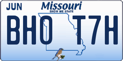 MO license plate BH0T7H