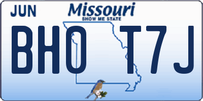 MO license plate BH0T7J