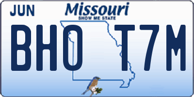 MO license plate BH0T7M