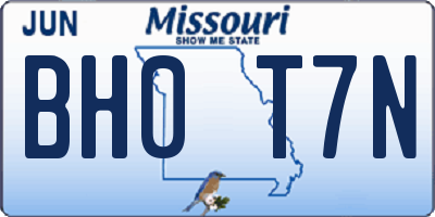 MO license plate BH0T7N