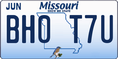 MO license plate BH0T7U