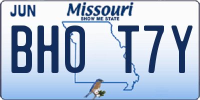 MO license plate BH0T7Y