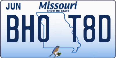 MO license plate BH0T8D