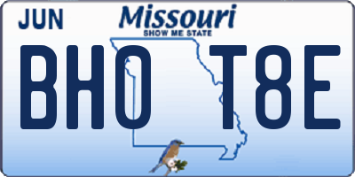 MO license plate BH0T8E