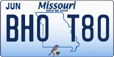 MO license plate BH0T8O