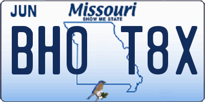 MO license plate BH0T8X