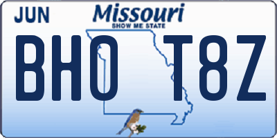 MO license plate BH0T8Z