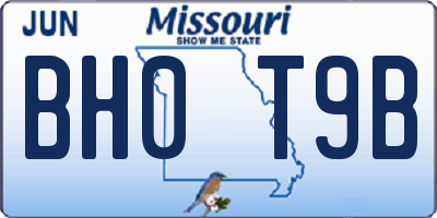 MO license plate BH0T9B