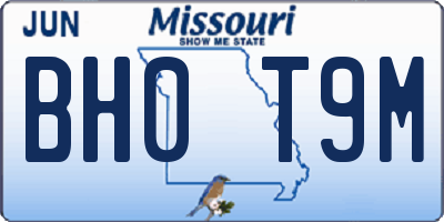 MO license plate BH0T9M